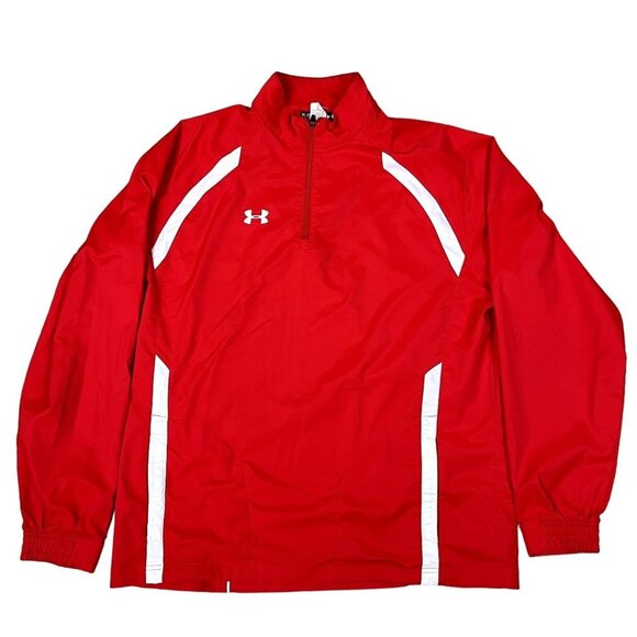 Under Armour Red 1/4 Zip Athletic Pullover Size XL - Picture 3 of 4